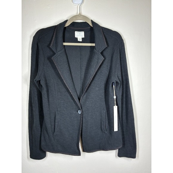 Nordstrom Caslon NWT Black Knit Blazer Jacket Medium Lightweight Quiet Luxury - Picture 11 of 11